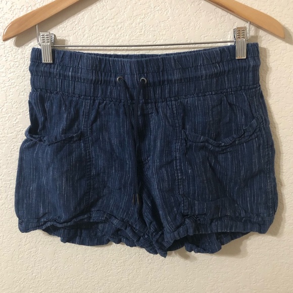 Athleta Cabo Linen Textured 4" Shorts in Blue - Size 2 - Picture 1 of 7